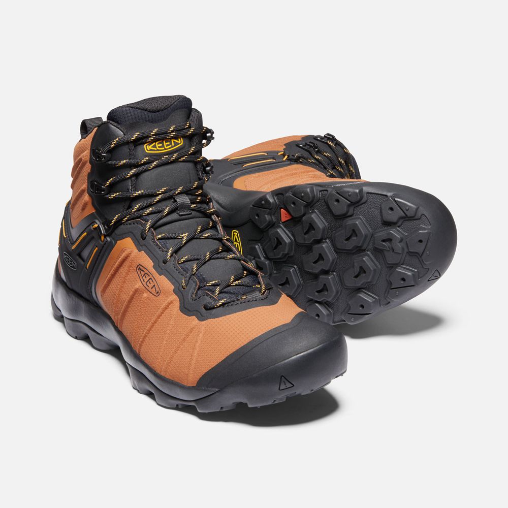 Keen Outdoor Bot Erkek Turuncu/Siyah - Venture Mid Waterproof - Türkiye PQZY13507